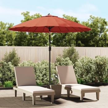 Paraguas de Exterior con Poste de Aluminio 270 cm Color Terracota