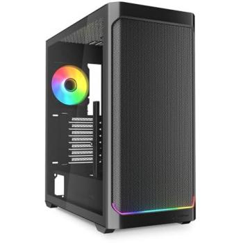 Gabinete de PC Sharkoon AK4W con Tiras RGB, Torre Midi, Cristal Templado