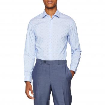 SELECTED HOMME Slhslimpen-Barth Shirt LS B Noos, Camisa para Hombre, Azul