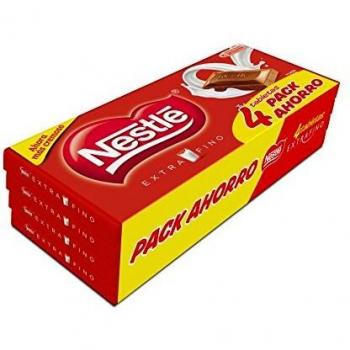Nestlé Extrafino Chocolate con leche extrafino - Paquete de 4 x 31.25 gr - Total: 125 gr