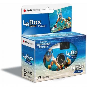 AgfaPhoto LeBox Ocean 400 Cámara Analógica Desechable Acuática de 27 Exposiciones Multicolor