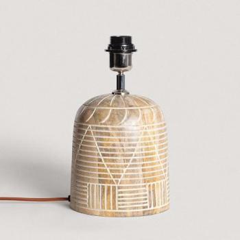 Base Lámpara de Mesa Madera Koson Natural ILUZZIA para Decoración de Salón, Habitación y Dormitorio