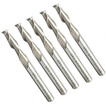 wishfive 5pcs 6 mm 2 Flauta End Mill cortador Broca en espiral CNC herramienta 6 x 6 x 24 x 68 mm
