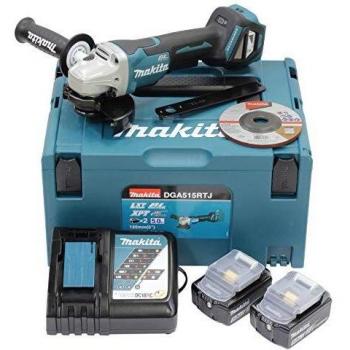 Makita ángulo inalámbrico 18 V con Paddleschalter 50 Ah 2 + cargador de batería MAKPAC DGA515RTJ