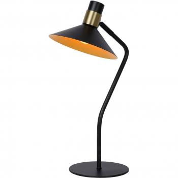 Lámpara de mesa Lucide Pepijn moderna en negro y dorado con 1xE14 y regulador de intensidad 3 pasos