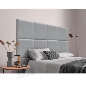 Cabecero de Terciopelo Liso Alta Gama Moderno Acolchado 135x50 (Celeste) - Dhome