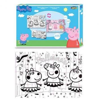 Puzzle coloreable de Peppa Pig 24 piezas 41 x 28 cm