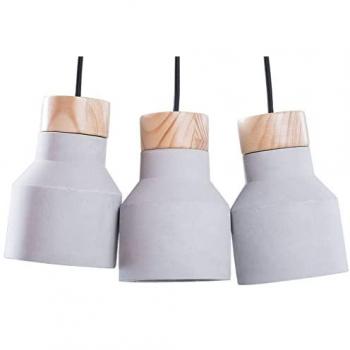 Lámpara de Techo Colgante Moderna de Hormigón Gris y Marrón con 3 Luces