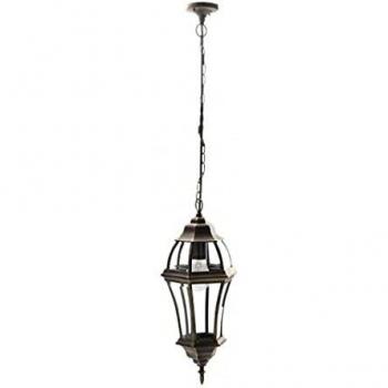 Colgante BECRUX negro-oro para Exterior en aluminio Regx24x24 Cm Ip44 Fabrilamp
