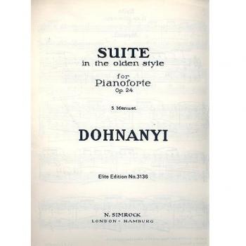 Suite in the olden style op. 24 piano