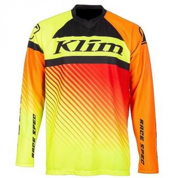 Klim Revolt Maillot para motos de nieve - Camiseta de manga larga - Rojo Amarillo Naranja (L)