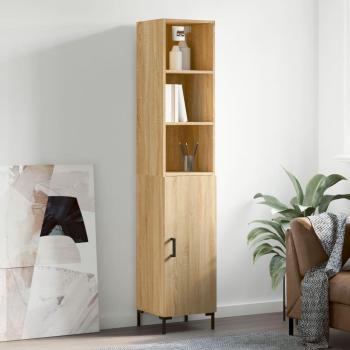 Aparador de madera contrachapada roble Sonoma 34,5x34x180 cm marrón vidaXL