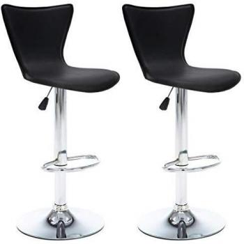 vidaXL 2X Sillas Bar Giratorias Piel Sintética 40x47x105cm Negro Mobiliario