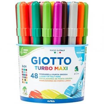 GIOTTO ROTULADOR GIOTTO TURBO MAXI BOTE 48 UDS 24 COLORES ROTULADORES 10x10x16 Cms