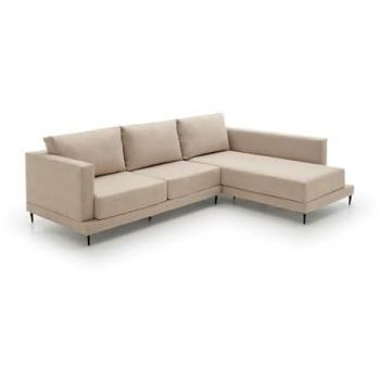Sofá Chaise Longue Martina Beige Derecha de Gran Diseño y Alta Gama 275x190x100