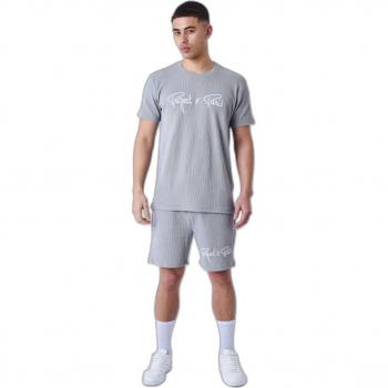 Project X Paris Waffle Embroidered Logo Shorts - Light Grey, Size M