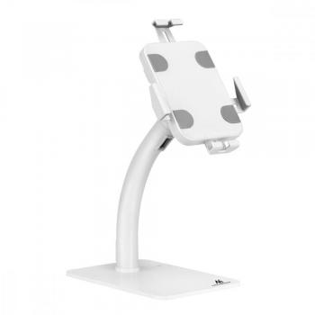 Soporte Publicitario para Tableta Maclean MC-468W, Soporte de Sobremesa con Cierre, Compatible con Tablets de 7,9 a 11, Color Blanco, Universal