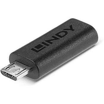 Adaptador USB 2.0 Tipo C a Micro-B de Lindy (1x USB-C hembra - 1x Micro-USB macho)