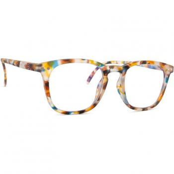 Gafas de luz azul Izipizi Screen Junior #E Blue Tortoise para niños de 5 a 10 años, forma trapecio, color carey azul