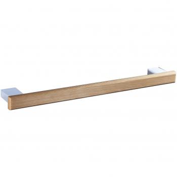Manillons Torrent - Modelo 1931 | Toallero Madera Barra 35 cm - Cromo Combinado con Madera de Haya Natural
