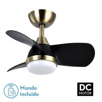 Ventilador de Techo DC Pirdo Cuero Negro 24W 3 Aspas