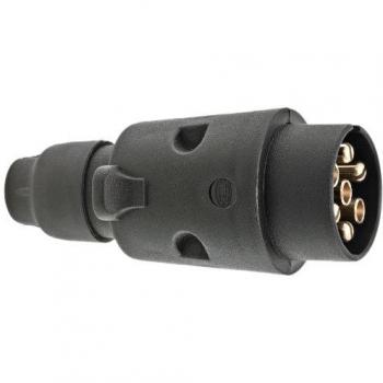 Conector remolque HELLA 8JA 001 930-001 - 7 polos, contacto roscado, negro