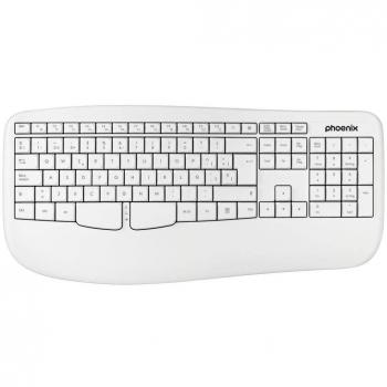 Phoenix K201 Teclado Ergonómico Inalámbrico 2.4Ghz Blanco