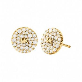 Pendientes de plata de ley dorados con logo y circonitas Michael Kors para mujer MKC1496AN710