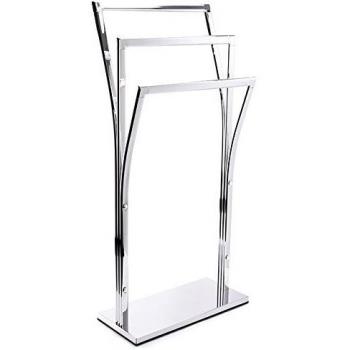 MSV TOALLERO 3 Niveles DE Acero Cromado 41X18,5X87 CM, Plateado, 18.5x41x87 cm