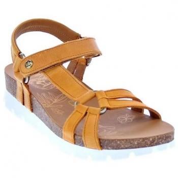 Sandalias Panama Jack - Sally Basics B8 en color camel con cierre autoadherente