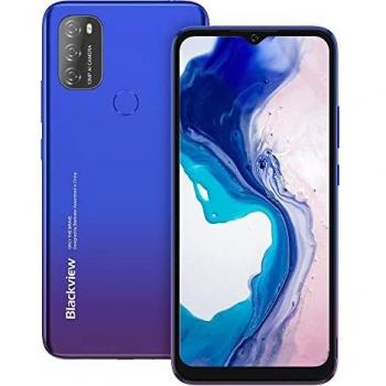 Android 11 Smartphone Libre, Blackview A70 Teléfono Móvil Octa-Core 3GB + 32GB Pantalla Waterdrop HD+ 6.517 '', Cámara Triple 13MP Movil Libre Barato Batería 5380mAh Dual SIM 4G Face ID/GPS- Azul
