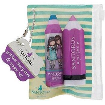 Gorjuss Friends Walk Together Pencil Shaped Sharpener & Eraser Set