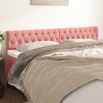 Cabecero 2 Piezas Rosa Terciopelo 90x7x78/88 cm