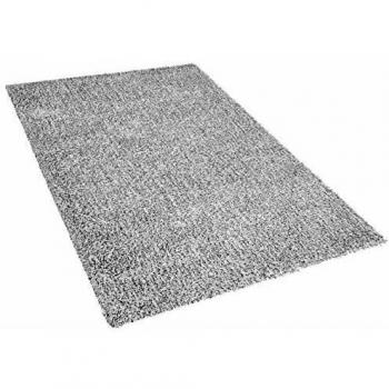 Alfombra Shaggy Moderna de Polyester 140 x 200 cm Color Gris Melange Demre