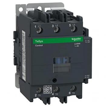 Contactor Schneider Electric TeSys D LC1D95M7, 3 polos, 3 contactos normalmente abiertos (NA), corriente nominal de 95 A, bobina de 220 V AC, frecuencia de 50/60 Hz, dimensiones