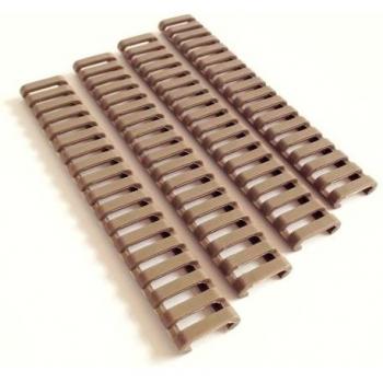 4 x AEG 20 mm Rail de goma cubre Handguard Escalera Airsoft Ris estilo Magpul para, marrón