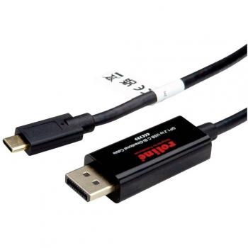 Cable Adaptador USB-C a DisplayPort 1.2 Bidireccional 4K@60Hz 2m Negro