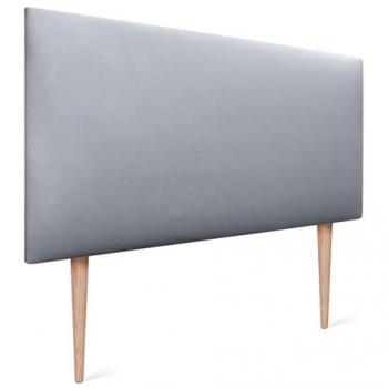 Cabecero Tapizado de Polipiel AQUALINE Liso con Patas - Plata (105x105cm, para camas 80/90/105)