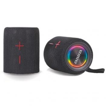 Altavoz Bluetooth Aiwa BST-250 TWS Desmontable con Iluminación RGB, Sonido Estéreo 20W, Resistente al Agua IPX5 y Batería Recargable. Color Negro