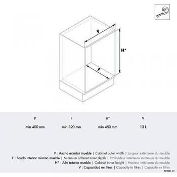 Cubo de basura redondo y giratorio con apertura automática para armario de cocina - Capacidad 13L - Acero Inoxidable