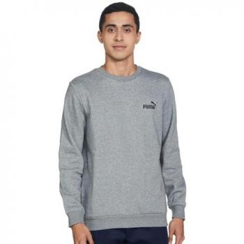 PUMA Essentials Small Logo Crew Sweatshirt for Men - Medium Gray Heather