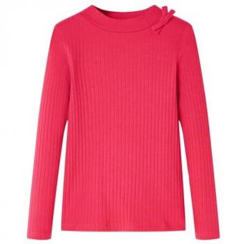 Camiseta Infantil de Manga Larga Rosa Brillante 140