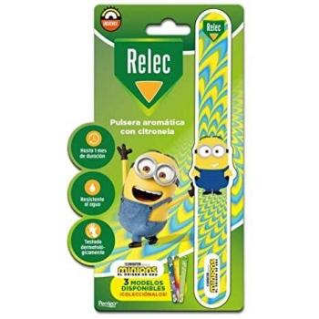 Relec Pulsera aromática con cintronela Minions con juguete extraible para actividades al aire libre, ofrece hasta 1 mes de duración