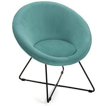 Versa 21351150 Sillón Terciopelo Verde, Metal y Tela Aterciopelada, Aguamarina, 80 x 68 x 78 cm
