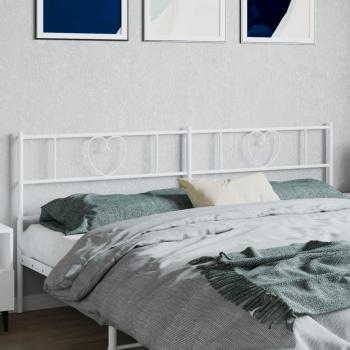 Cabecero de metal blanco de 200 cm Vidaxl