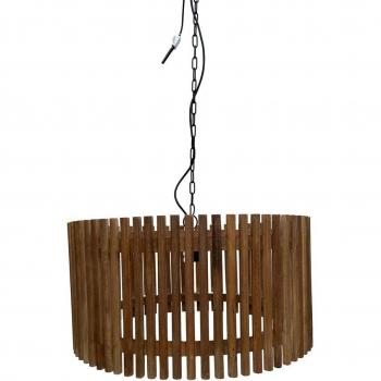 Lámpara colgante de madera STYLE HOME con diseño moderno, acabado en madera natural, altura ajustable, ideal para iluminación de comedores y espacios contemporáneos