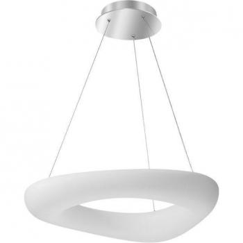 Fabrilamp París Lámpara Colgante LED 60W Blanco/Plata 5100lm Regulable con Control Remoto y Memoria de Color 3000-4000-6500K Dimensiones 53