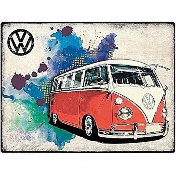 Red Hot amarillo 300 x 410 mm para quiche/metal Grunge Volkswagen Camper para la pared, rojo