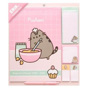 Planificador Magnético Pusheen 2025/2026 - Organizador Semanal Familiar Kawaii con Pegatinas y Notas Adhesivas [16 Meses]