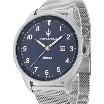 Maserati Tradizione Solar Watch Stainless Steel Blue Gray Male ONE SIZE